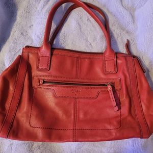 Fossil Hayden red leather purse